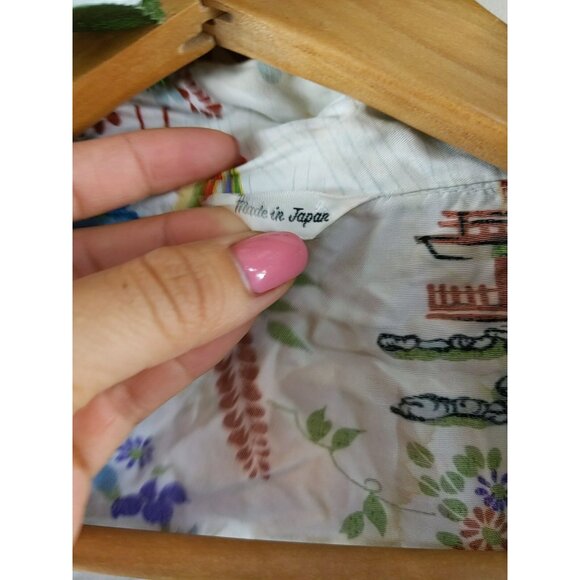 Made In Japan Open Front Kimono Scenery Beautiful Pocket - Picture 7 of 11